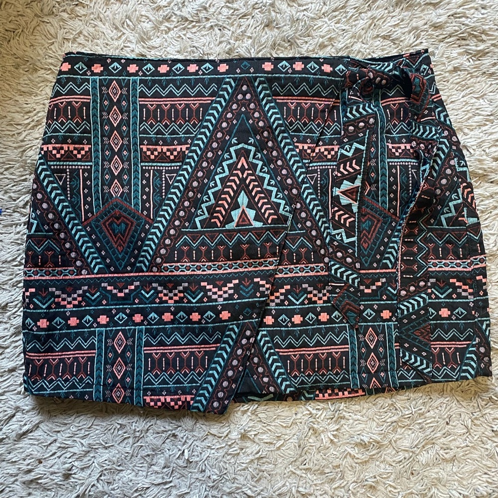 Express Tribal Print asymmetrical skirt